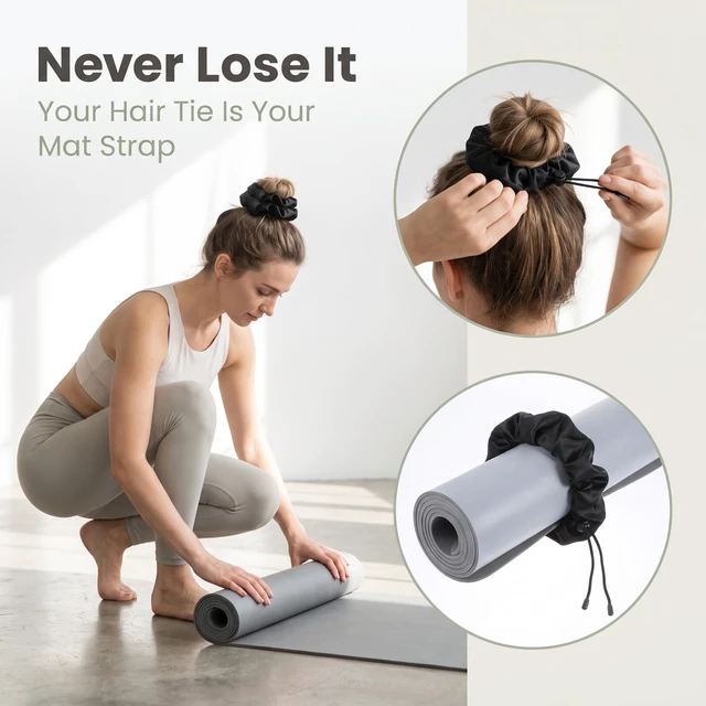 Alt view image 4 of 7 - GEEHUA Yoga Mat Scrunchie, Adjustable Yoga Mat Strap | Stretchable YogaMat Holder for Standard Mats Gift Pilates Essentials