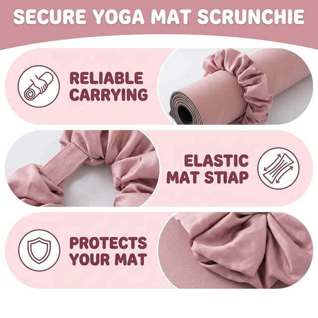Alt view image 3 of 7 - NCXFTP Yoga Mat Scrunchie, Secure Mat Scrunchie and Yoga Scrunchie for Mat Straps, Durable Elastic Band for Yoga Practice, Fits All Standard Mats