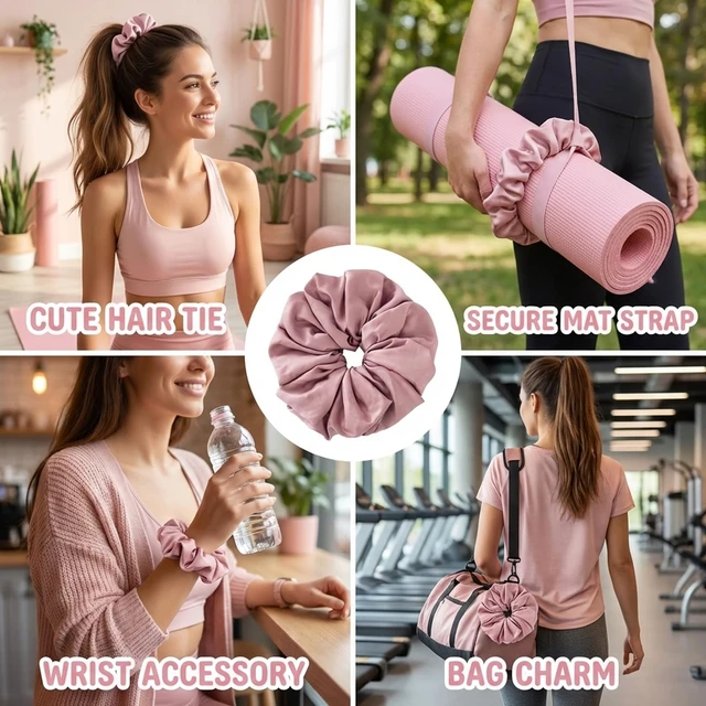 Alt view image 7 of 7 - NCXFTP Yoga Mat Scrunchie, Secure Mat Scrunchie and Yoga Scrunchie for Mat Straps, Durable Elastic Band for Yoga Practice, Fits All Standard Mats