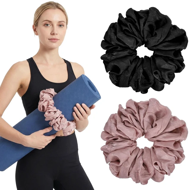 Main image of ElevateTech Yoga Mat Scrunchie Yoga Strap for Carrying Mat Durable & Elasticity Fabric MatHolder Fits All Standard YogaMats 2PCS (Mat Not Included)