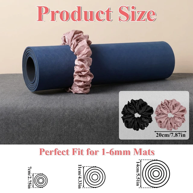 Alt view image 2 of 7 - ElevateTech Yoga Mat Scrunchie Yoga Strap for Carrying Mat Durable & Elasticity Fabric MatHolder Fits All Standard YogaMats 2PCS (Mat Not Included)