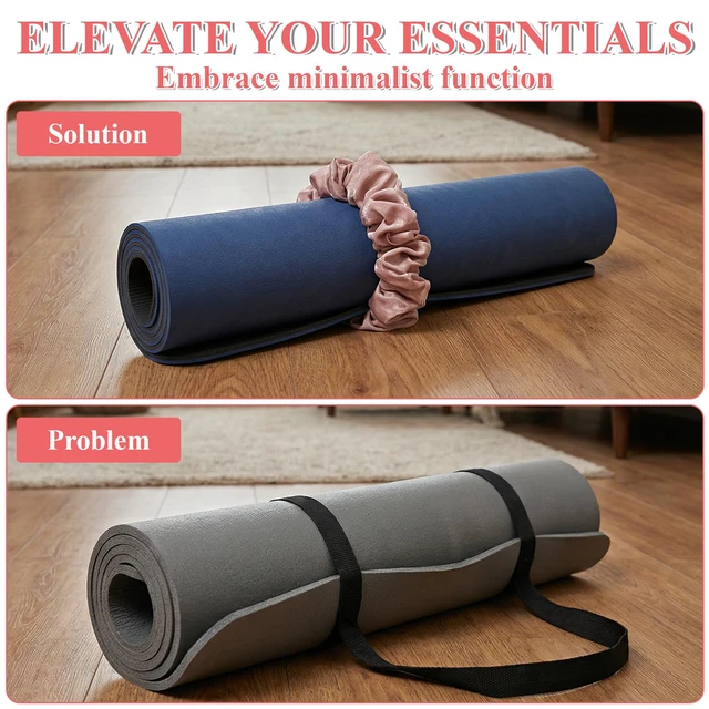 Alt view image 4 of 7 - ElevateTech Yoga Mat Scrunchie Yoga Strap for Carrying Mat Durable & Elasticity Fabric MatHolder Fits All Standard YogaMats 2PCS (Mat Not Included)