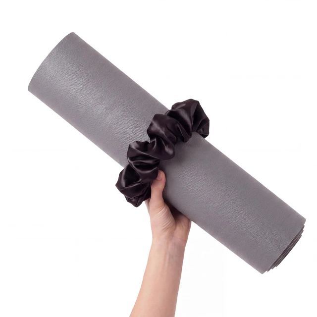 Alt view image 6 of 6 - Rivvlive Yoga Mat Scrunchie Holds Your Mat in Style Satin Elastic Strap Band Durable and Elasticity Fabric Fits All Standard Yoga Mats