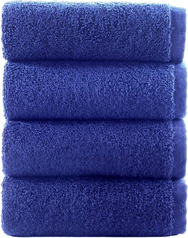 Main image of Washcloth Set Premium Original Turkish Cotton, Hotel Quality for Maximum Softness & Absorbency Face Towels for Hand, Kitchen & Cleaning (White Washcloths Set) Royal Blue