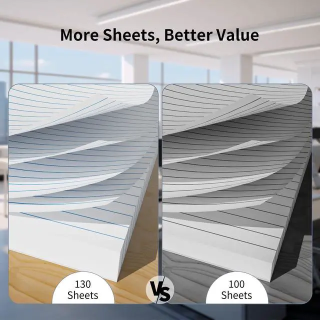 Alt view image 4 of 7 - 390 Sheets Loose Leaf Paper 8" x 10.5" Filler Paper College Ruled 3-Hole Punched Lined Paper Notebook Paper for 3-Ring Binders Notepad Writing Note Pads Ideal for Home, School, Office