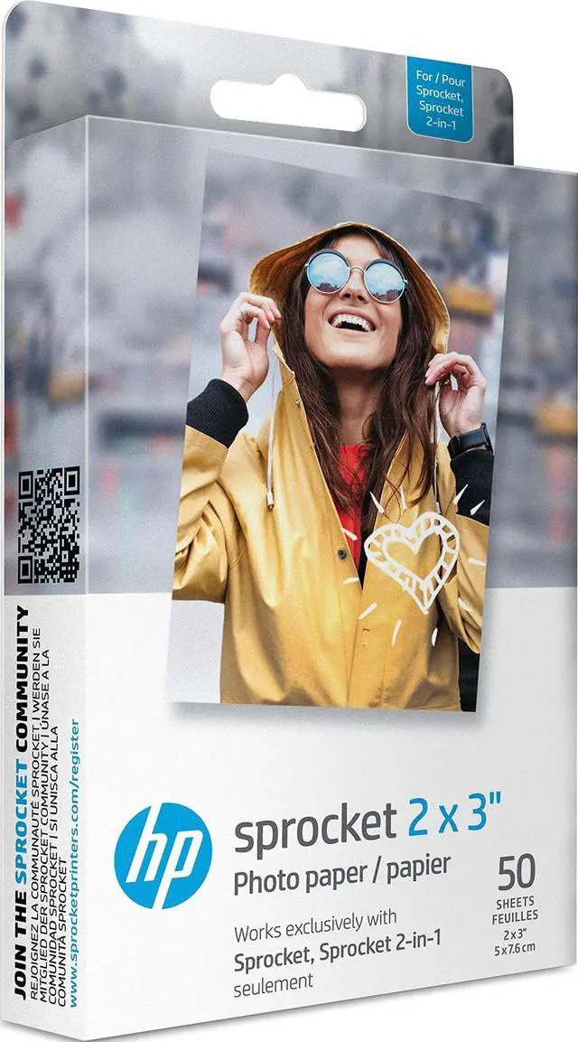 Main image of Sprocket 2x3" Premium Zink Sticky Back Photo Paper (50 Sheets) Compatible with Sprocket Photo Printers.