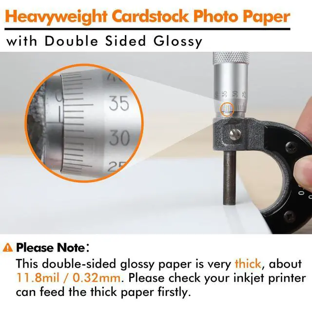 Alt view image 4 of 7 - Double Sided Thick Glossy Photo Paper 8.5x11 Inch 69LB 100 Sheets