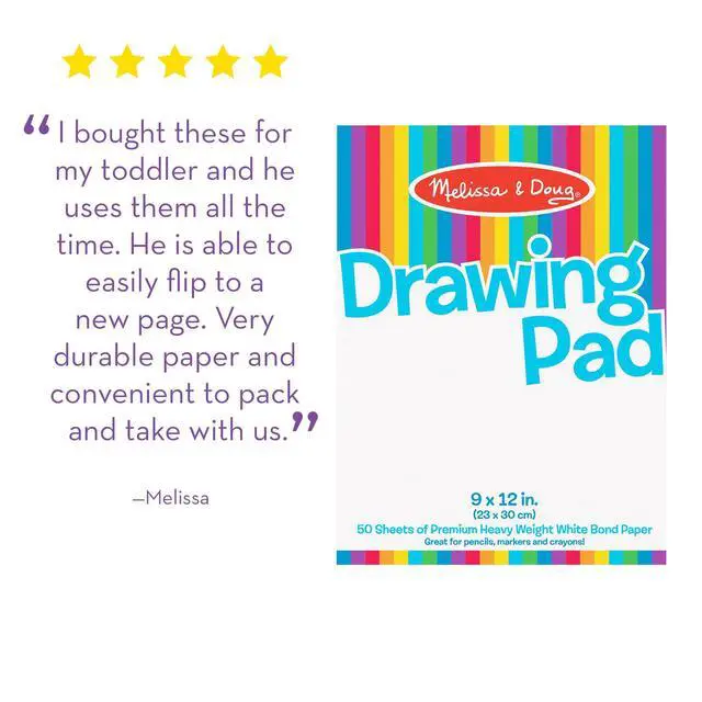Alt view image 7 of 7 - Drawing Paper, Sketch Pad, 3-Pack Bundle for Coloring, Writing or Painting (9 x 12 inches) - 50 Sheets Each, Kids Drawing Pad & Art Supplies for Kids Ages 3+ - FSC Certified
