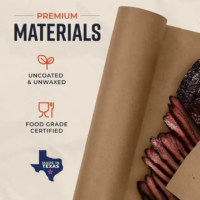 Alt view image 3 of 7 - Brown Kraft Butcher Paper Roll - 18 Inch x 100 Feet - USA Made - Food-Grade Paper for Wrapping and Smoking Meat, BBQ, Grilling, Perfect Brisket Crust - Durable, Unbleached, Uncoated & Unwaxed