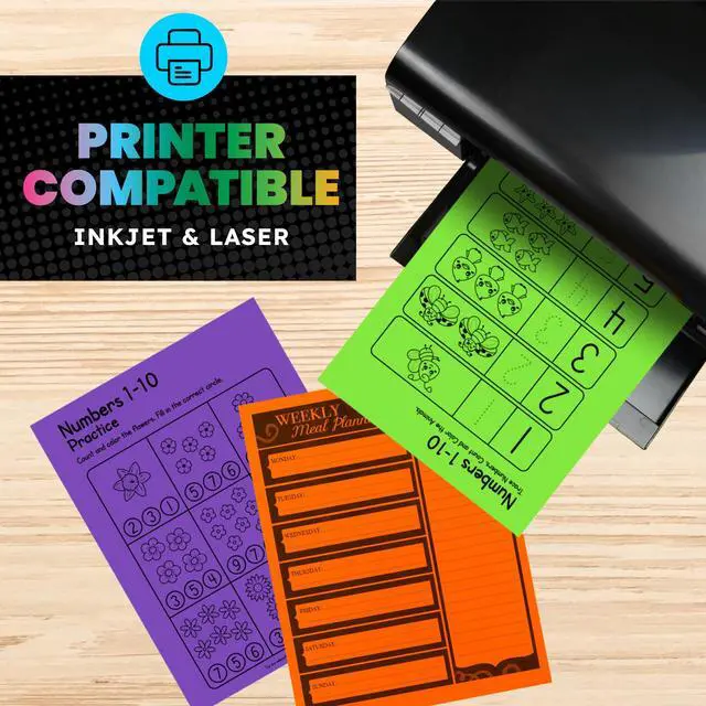 Alt view image 6 of 6 - Assorted Bright Colored Paper - 24 lb, 89 gsm, Acid-Free, Fade-Resistant, 11x17-Inch Ledger Size Color Copy Paper, 48 Sheets, 12 Colors