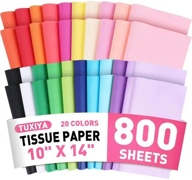 Main image of 800 Sheets Tissue Paper,20-Color 14"X10" Tissue Paper for Gift Bags