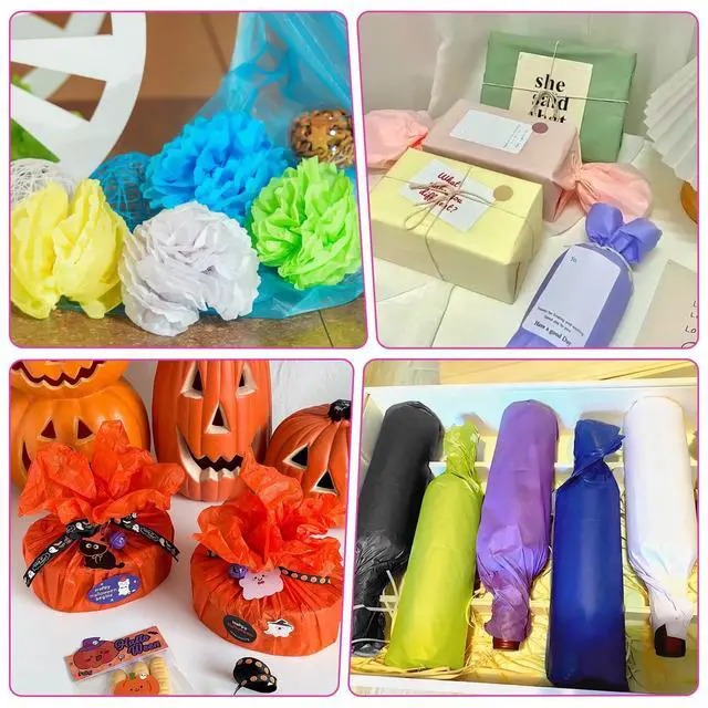 Alt view image 7 of 7 - 800 Sheets Tissue Paper,20-Color 14"X10" Tissue Paper for Gift Bags