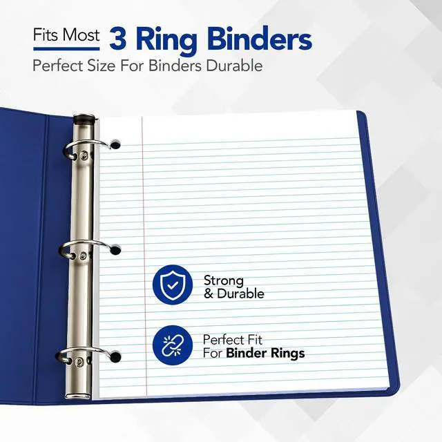Alt view image 5 of 7 - Notebook Paper Bulk Wholesale Available 3 Pack Notebook Paper College Ruled 3-Hole Punched Loose Leaf Paper 8x10.5 Filler Paper for 3-Ring Binder, 150 Sheets/Pack (3 Pack-college)
