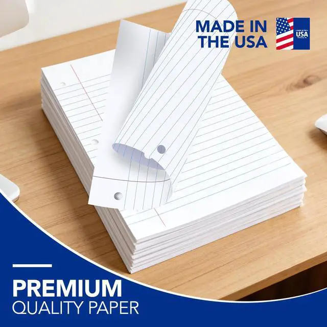 Alt view image 2 of 7 - Notebook Paper Bulk Wholesale Available 3 Pack Notebook Paper College Ruled 3-Hole Punched Loose Leaf Paper 8x10.5 Filler Paper for 3-Ring Binder, 150 Sheets/Pack (3 Pack-college)