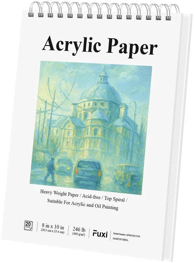 Main image of 8x10 Sketchbook for Acrylic Paint, 246 lb/ 400gsm Thick Paper for Painting, 20 Sheets(40page) Paint Paper for Acrylic Painting, Drawing & Art Supplies.