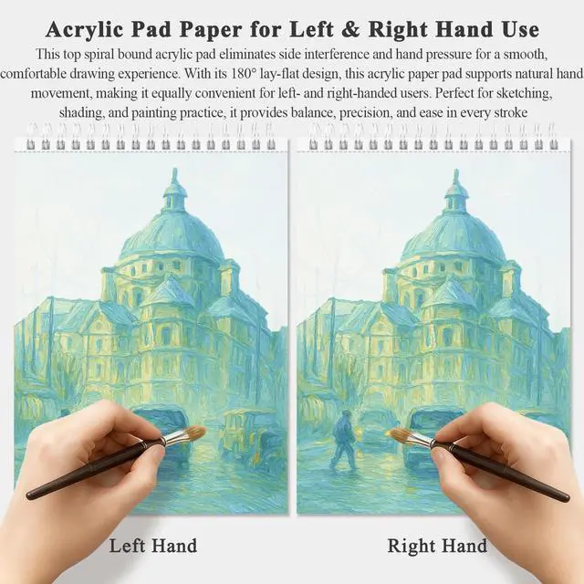 Alt view image 5 of 7 - 8x10 Sketchbook for Acrylic Paint, 246 lb/ 400gsm Thick Paper for Painting, 20 Sheets(40page) Paint Paper for Acrylic Painting, Drawing & Art Supplies.