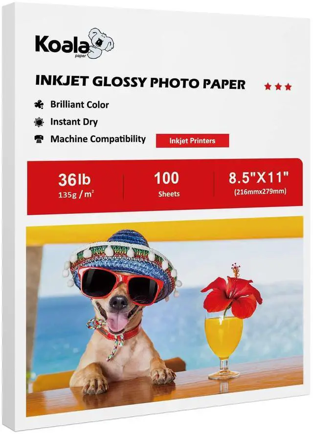 Main image of Glossy Thin Inkjet Printer Paper 8.5x11 Inches 100 Sheets 36LB