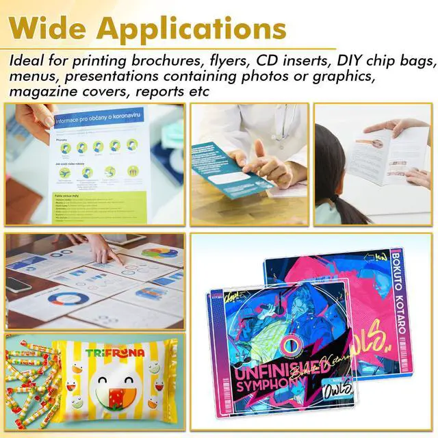 Alt view image 6 of 7 - Glossy Thin Inkjet Printer Paper 8.5x11 Inches 100 Sheets 36LB