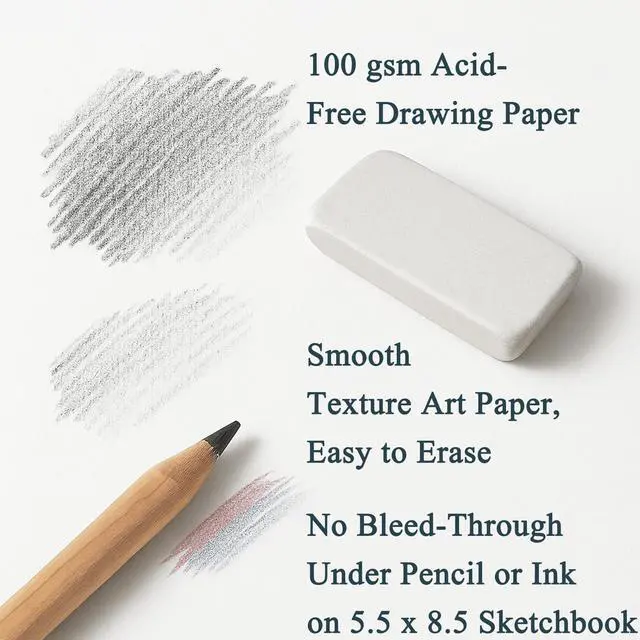 Alt view image 6 of 7 - Small Sketch Book, Spiral-Bound Sketchbook 5.5 x 8.5 2-Pack 200 Sheets