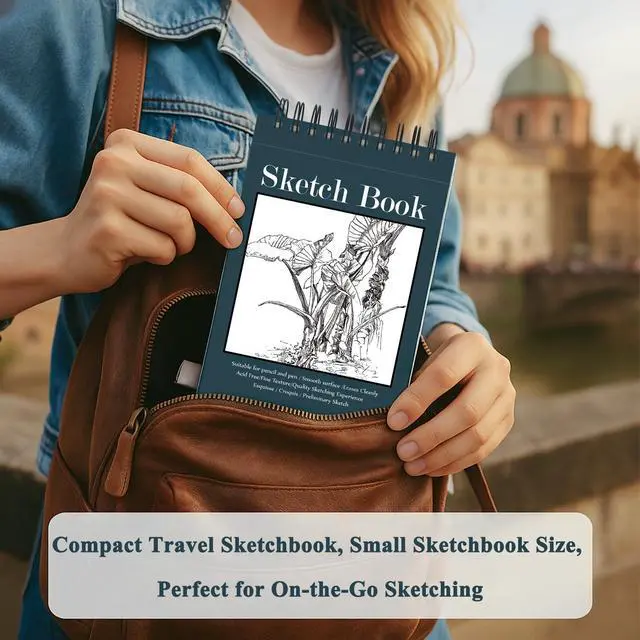 Alt view image 7 of 7 - Small Sketch Book, Spiral-Bound Sketchbook 5.5 x 8.5 2-Pack 200 Sheets