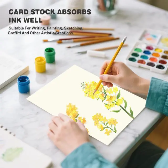 Alt view image 6 of 7 - Cream Cardstock 8.5 X 11, 40 Sheets Card Stock, 75lb/ 200gsm Copy Paper