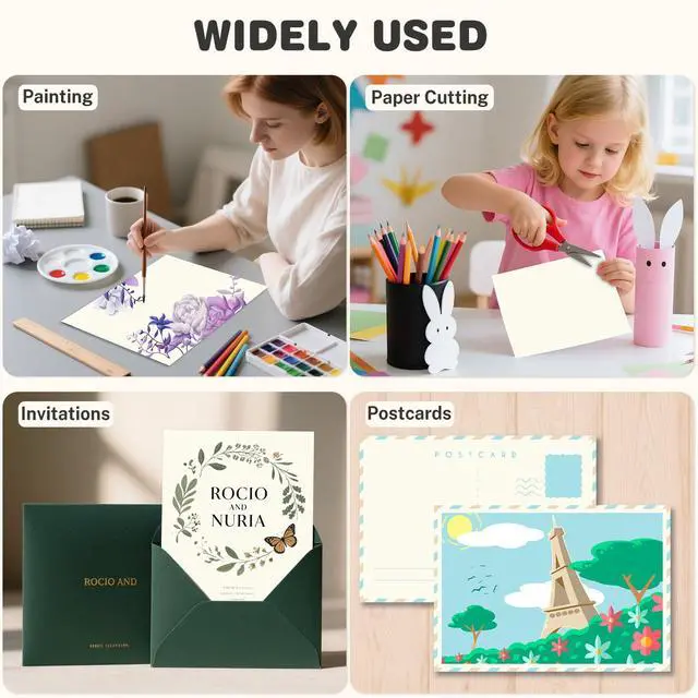 Alt view image 7 of 7 - Cream Cardstock 8.5 X 11, 40 Sheets Card Stock, 75lb/ 200gsm Copy Paper