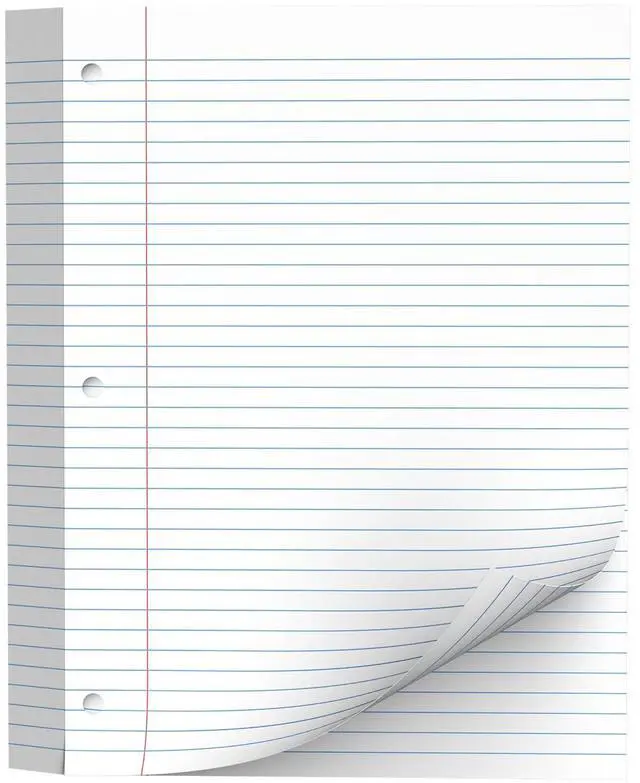 Main image of 130 Sheets Loose Leaf Paper College Ruled Notebook Paper 8 x 10.5 In White