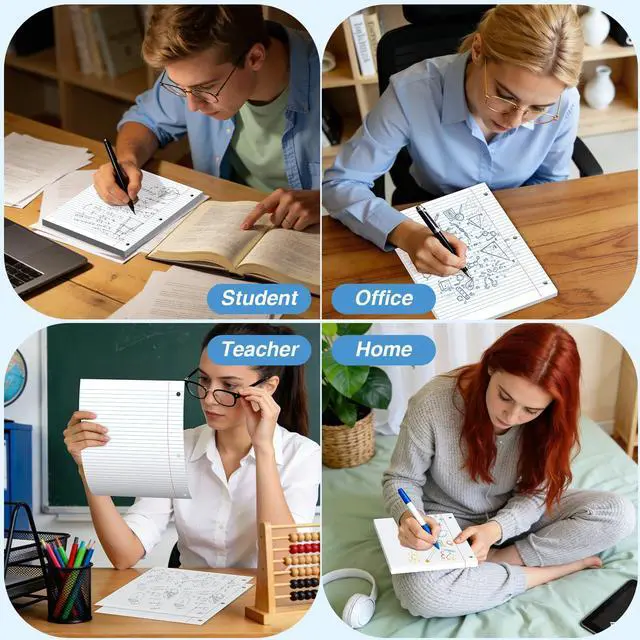 Alt view image 7 of 7 - 130 Sheets Loose Leaf Paper College Ruled Notebook Paper 8 x 10.5 In White