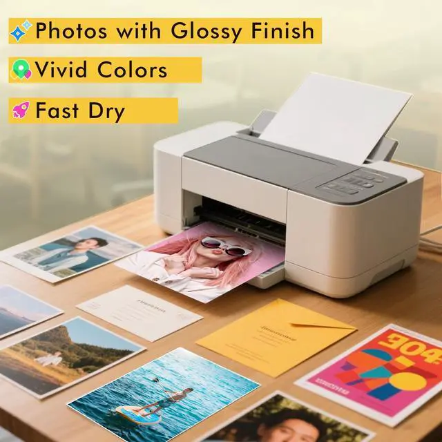 Alt view image 7 of 7 - Glossy Photo Paper Heavyweight Thick 8.5x11 Inch 61LB 100 Sheets