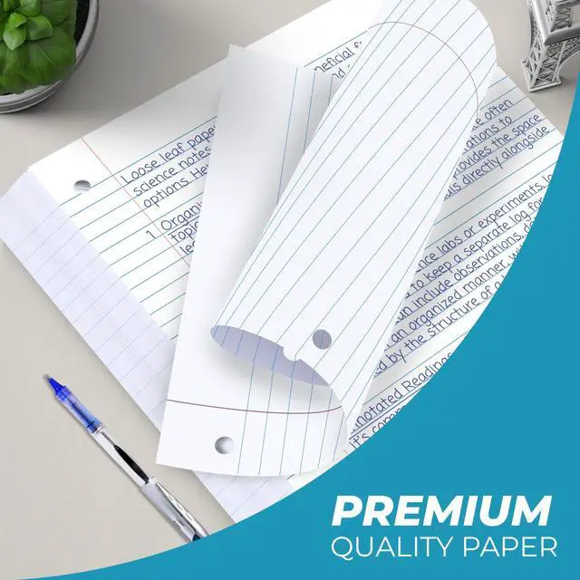 Alt view image 4 of 7 - 450 Sheets Loose Leaf Paper, 3 Pack, Wide Ruled Filler Paper