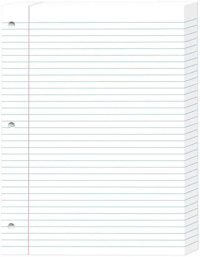 Main image of White Loose Leaf Paper 8 x 10.5, 130 Sheets Lined Paper College Ruled Paper