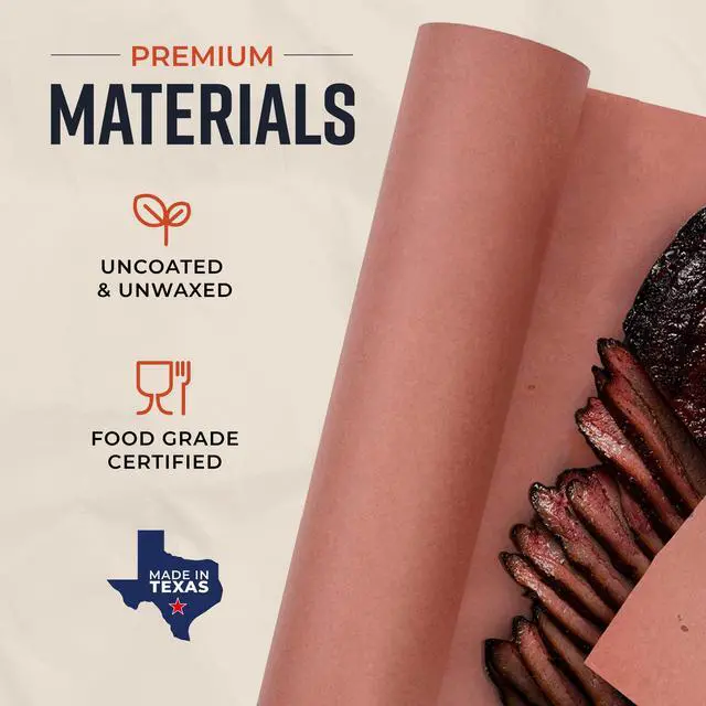 Alt view image 4 of 7 - Pink Butcher Paper Roll with Dispenser Box, 18" x 175' (2100) Food-Grade Peach Butcher Paper for Smoker, BBQ, Grilling, Smoking Meat - USA Made - Unbleached, Uncoated and Unwaxed