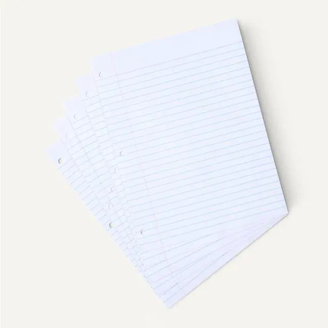 Alt view image 4 of 5 - Wide Ruled Loose Leaf Binder Paper for School or Office, 10.5" x 8", 100 Sheets, White, 1-Pack