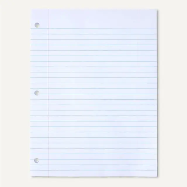 Alt view image 5 of 5 - Wide Ruled Loose Leaf Binder Paper for School or Office, 10.5" x 8", 100 Sheets, White, 1-Pack
