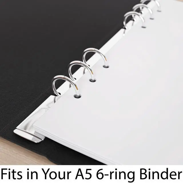 Alt view image 3 of 7 - A5 Blank Paper 6-Hole Punched, 250 Sheets, 100 GSM, 5.83 x 8.27 inches