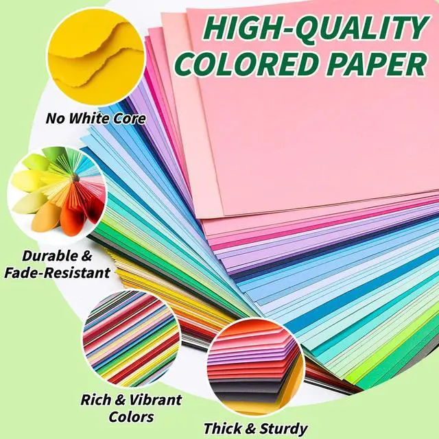 Alt view image 3 of 7 - Colored Cardstock Bulk 300 sheets, 8.5 x 11 Cardstock Paper 30 Assorted Colors Construction Paper,180 GSM Card Stock Scrapbooking Supplies for Diy Crafts Cricut Card Making