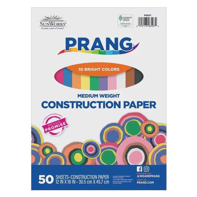 Alt view image 3 of 7 - (Formerly SunWorks) Construction Paper, 10 Assorted Colors, 12" x 18", 50 Sheets