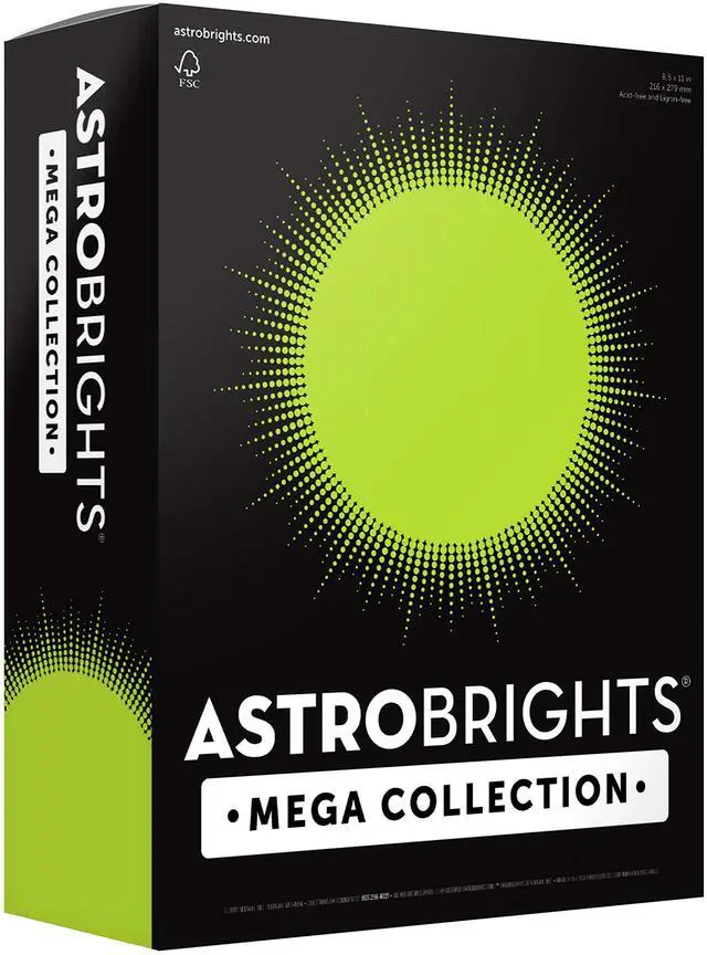 Main image of Mega Collection, Colored Paper, Neon Green, 625 Sheets, 24 lb/89 gsm, 8.5" x 11" - MORE SHEETS! (91672)