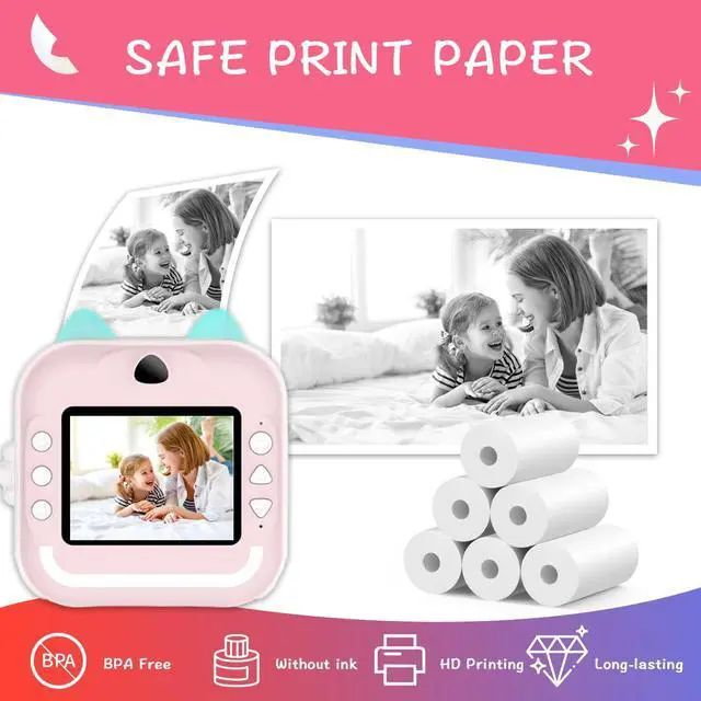 Alt view image 2 of 6 - 6 Rolls Instant Camera Refill Print Paper, HD Print Camera Paper