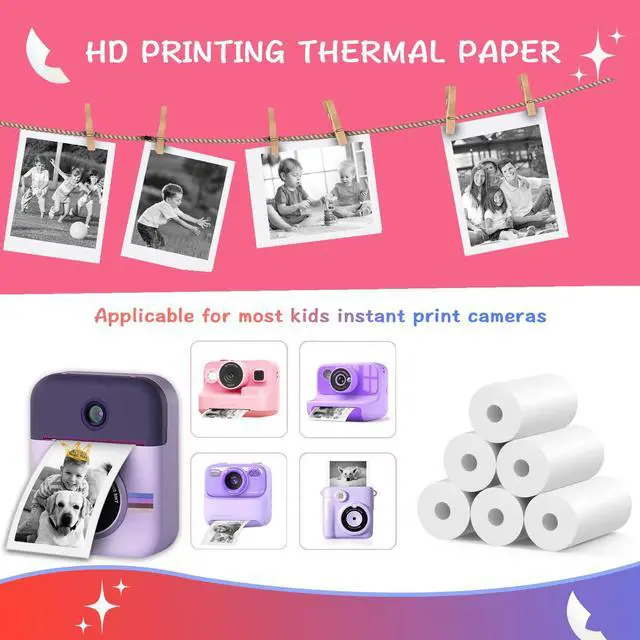 Alt view image 3 of 6 - 6 Rolls Instant Camera Refill Print Paper, HD Print Camera Paper