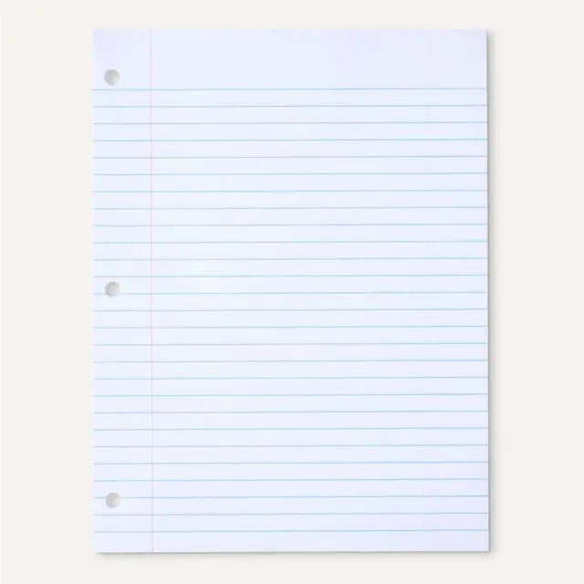 Alt view image 5 of 5 - Wide Ruled Loose Leaf Binder Paper for School or Office, 10.5" x 8", 100 Sheets, White, 6-Pack