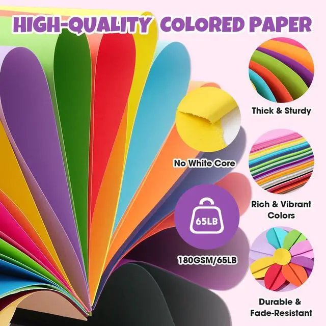Alt view image 3 of 7 - 100 Sheets 8.5" X 11" Colored Cardstock, 50 Colors Card Stock