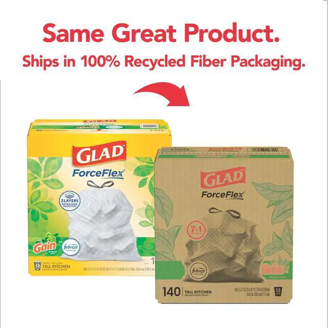 Alt view image 2 of 7 - ForceFlex Kitchen Trash Bags, Rip and Tear Resistant, Gain Original Scented Tall Garbage Bags, Odor Control, Febreze Freshness, 13 Gallon, 140 Count