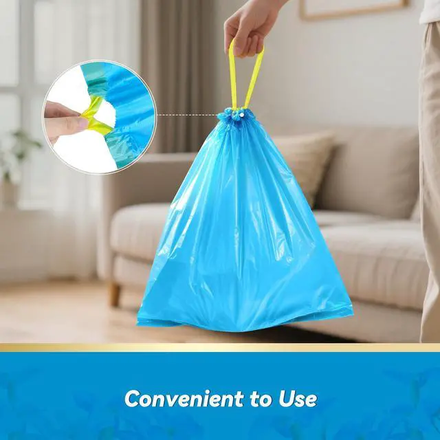 Alt view image 4 of 7 - 300 Count 15 Micron Extra Thick 4 Gallon Drawstring Small Trash Bags