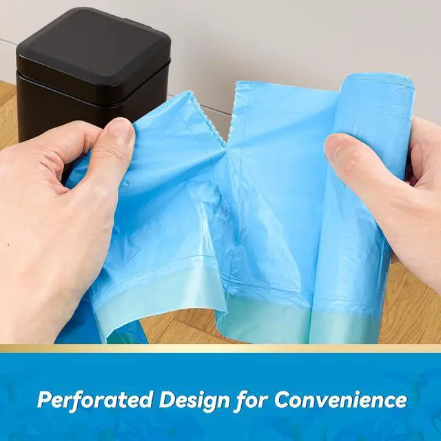 Alt view image 6 of 7 - 300 Count 15 Micron Extra Thick 4 Gallon Drawstring Small Trash Bags