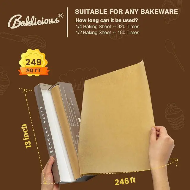 Alt view image 2 of 7 - 13inch x 160ft Unbleached Non-Stick Parchment Roll