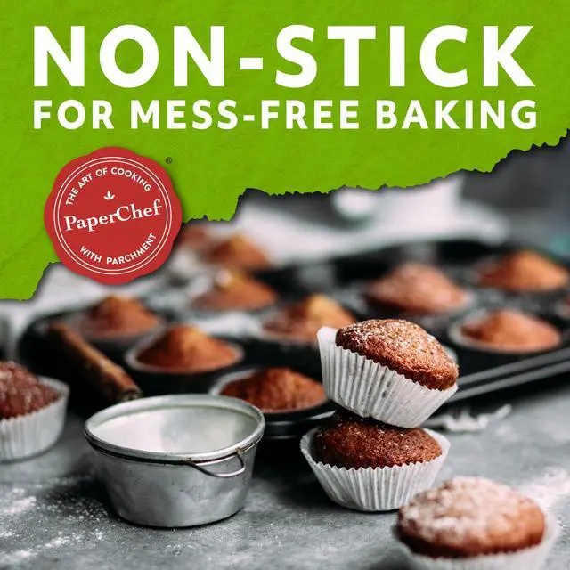 Alt view image 2 of 6 - Large Parchment Baking Cups Nonstick Release 60 Count 4 Pack