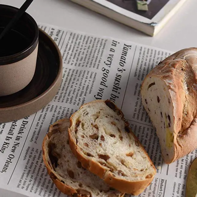 Alt view image 6 of 6 - 100Pcs Baking Parchment Paper Roll Non Stick Baking Paper Newspaper Printing Design Food Wrapping Paper for Baking Cookies Bread Pizza Meat and Vegetables,10 x 10Inch Stick Baking Paper Newspaper