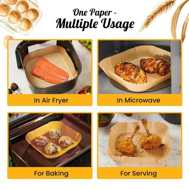 Alt view image 7 of 7 - 250 pcs Air Fryer Liners, Disposable Airfryer Paper Liners