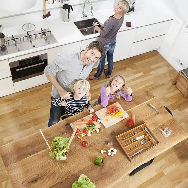 Alt view image 7 of 7 - Expandable Bamboo Kitchen Drawer Organizer for Cutlery and Utensils, Adjustable Bamboo Wood Cutlery Tray in Drawer for Flatware and Silverware in Kitchen, (Natural)